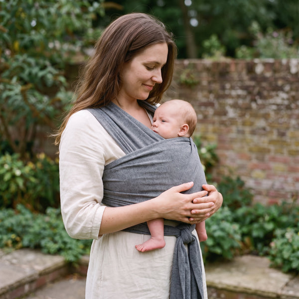 Babboo Light Baby Sling Carrier – Lightweight Ergonomic Wrap, Heather Grey