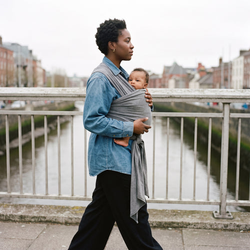 Babboo Light Baby Sling Carrier – Lightweight Ergonomic Wrap, Heather Grey